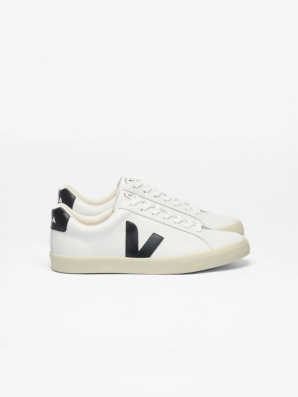 VEJA Esplar Leather Sneakers White Black EU 41 US Women 10 Men 8